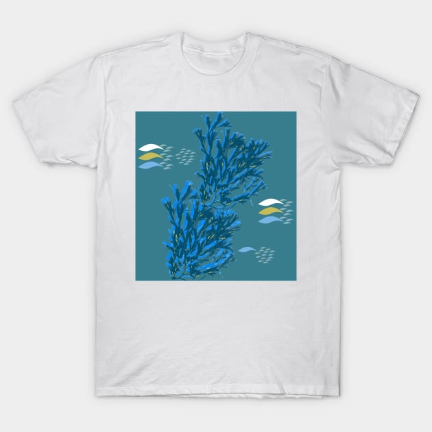 Coral and fish underwater T-Shirt by Happyoninside